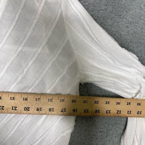 Maeve Anthropolgie Audre textured top long sleeve button cuff minimalist vneck M - Picture 12 of 13